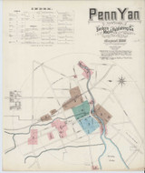 Penn Yan New York 1886 - Fire Insurance Index - Old Map Reprint