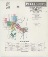 Plattsburg New York 1891 - Fire Insurance Index - Old Map Reprint
