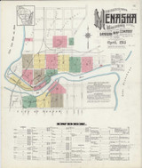 Menasha Wisconsin 1913 - Fire Insurance Index - Old Map Reprint