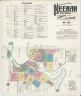 Neenah Wisconsin 1913 - Fire Insurance Index - Old Map Reprint