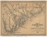 St Helena Sound 1861 Williams - (No Insets) - Hilton Head - Old Map Reprint - South Carolina Coastline