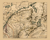 Canada, 1731 Moll Map of New England Excerpts