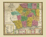 New London County Connecticut 1833 - Old Map Custom Reprint