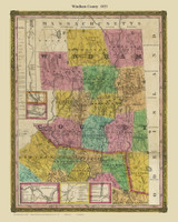 Windham County Connecticut 1833 - Old Map Custom Reprint