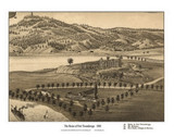 Fort Ticonderoga Ruins, New York ca 1884 Bird's Eye View - Old Map Custom Print