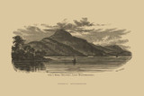Owl's Head Mountain, Lake Memphremagog, Vermont 1839 - Boarding School on Wheels Landscape View Reprint