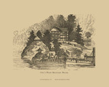 Owl's Head Mountain House, Vermont 1839 - Boarding School on Wheels Landscape View Reprint