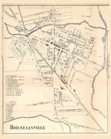 Hornellsville Village (Map Only), Hornellsville, New York 1857 Old Town Map Custom Print - Steuben Co.