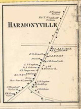 Harmonyville, Pulteney, New York 1857 Old Town Map Custom Print - Steuben Co.