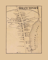 Branchport, New York 1865 Old Town Map Custom Print - Town of Jerusalem, Yates Co.