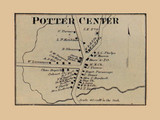 Potter Center, New York 1865 Old Town Map Custom Print - Town of Potter, Yates Co.