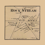 Rock Stream, New York 1865 Old Town Map Custom Print - Town of Starkey, Yates Co.