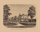 Picture of D. S. Peck Residence, New York 1865 Old Town Map Custom Print - Town of Benton, Yates Co.