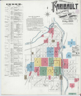 Faribault Minnesota 1905 - Fire Insurance Index - Old Map Reprint