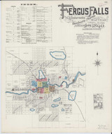 Fergus Falls Minnesota 1890 - Fire Insurance Index - Old Map Reprint