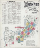 Mankato Minnesota 1900 - Fire Insurance Index - Old Map Reprint