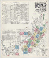 Mankato Minnesota 1914 - Fire Insurance Index - Old Map Reprint