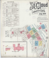 Saint Cloud Minnesota 1898 - Fire Insurance Index - Old Map Reprint