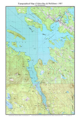 Alton Bay & Wolfeboro - Lake Winnipesaukee 1987 - Custom USGS Old Topo Map - New Hampshire