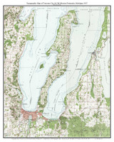 Traverse City & Old Mission Peninsula 1957 - Custom USGS Old Topo Map - Michigan 2