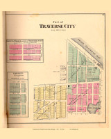 Part of Traverse City & Additions to Traverse City, Michigan 1881 Old Town Map Print - Grand Traverse Co. 45