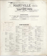 Maryville Tennessee 1949 - Fire Insurance Index - Old Map Reprint