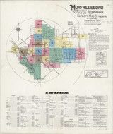 Murfreesboro Tennessee 1924 - Fire Insurance Index - Old Map Reprint