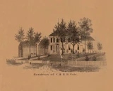 Residence of C. & R. B. Cole - Sharon Connecticut 1853 Old Town Map Custom Print - Excerpt from Sharon Town Map