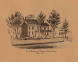 Residence of  Hiram Weed - Sharon Connecticut 1853 Old Town Map Custom Print - Excerpt from Sharon Town Map
