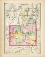 Grand Traverse 60, Michigan 1873 Old Map Reprint - Walling State Atlas