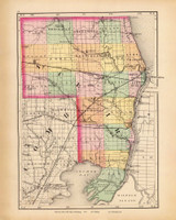 St Clair 88, Michigan 1873 Old Map Reprint - Walling State Atlas