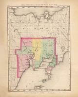 Delta 120, Michigan 1873 Old Map Reprint - Walling State Atlas