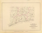 Map of Connecticut Showing Congressional Districts 11, Connecticut 1893 Old Map Reprint - Hurd State Atlas