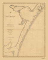 Aransas Pass and Corpus Christi Bay with the coast to Latitude 27° 12' 1887-COLOR 80000 AT Chart 210 - Texas