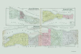 Elk Rapids Milton Torch Lake, Michigan 1897 Old Map Print - Antrim Co. 50-51