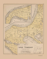 Lake Township, Michigan 1901 Old Map Print - Benzie Co. 07