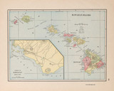 Hawaiian Islands, Michigan 1901 Old Map Print - Benzie Co. 36