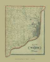 Walker Township, Michigan 1876 Old Map Print - Kent Co. 04
