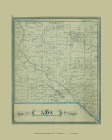Ada Township, Michigan 1876 Old Map Print - Kent Co. 08