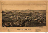 Broadalbin, New York 1880 Bird's Eye View - Old Map Reprint