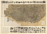Buffalo, New York 1902 Bird's Eye View - Old Map Reprint