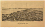 Cazenovia, New York 1890 Bird's Eye View - Old Map Reprint