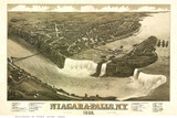 Niagara Falls  1882, New York 1881 Bird's Eye View - Old Map Reprint