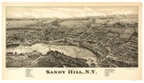 Sandy Hill, New York 1884 Bird's Eye View - Old Map Reprint