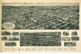 Valley Stream, New York 1924 Bird's Eye View - Old Map Reprint