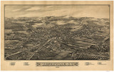 Waterville, New York 1885 Bird's Eye View - Old Map Reprint