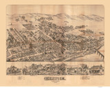 Berwick, Pennsylvania 1884 Bird's Eye View - Old Map Reprint