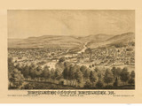 Bethlehem, Pennsylvania 1877 Bird's Eye View - Old Map Reprint