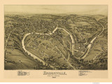 Brookville, Pennsylvania 1895 Bird's Eye View - Old Map Reprint