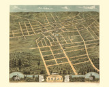 Corry, Pennsylvania 1870 Bird's Eye View - Old Map Reprint